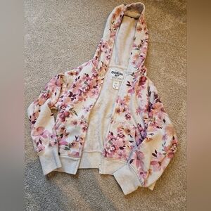Oshkosh Full Zip Sweatshirt, Size 7, Floral